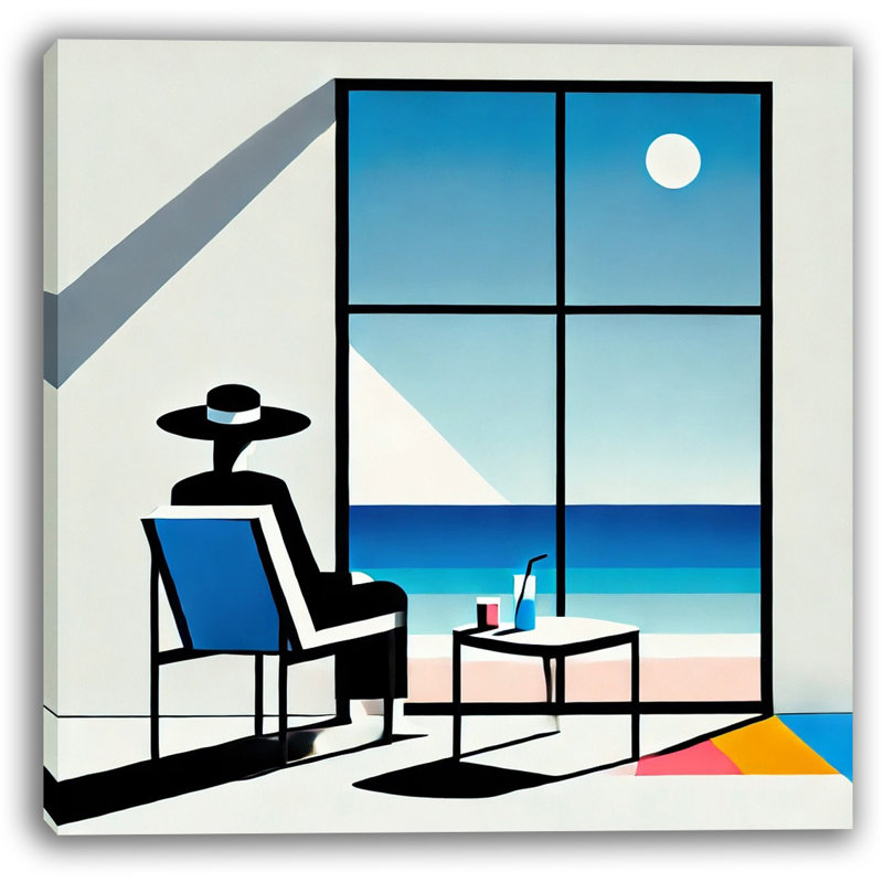 Seaside Reflections: Modern Coastal, art mural sur toile tendue, H 30 po x l 30 po x P 1,5 po