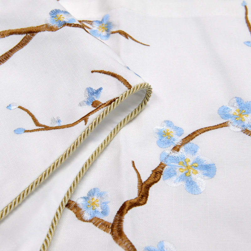 Floral Scalloped Window Valance, Light Blue