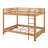 Wood Queen Size Bunk Bed With Ladder-2069216038