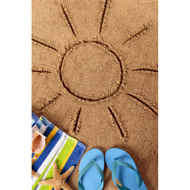 Dessin de plage avec soleil par Hatman12, H 48 po x l 32 po