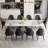 Modern Dining Table Set For 8-10 With 78.7''-110'' Expandable Faux Marble Top 10 PU Leather Dining Chairs-1238134904-1238134903