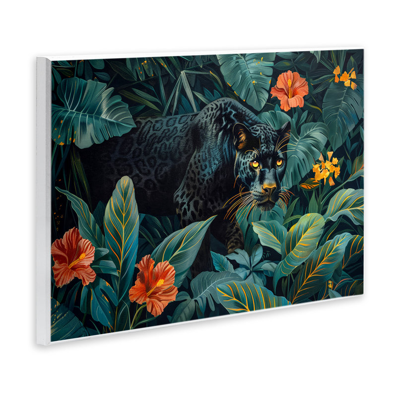 Plaque murale Panther's Exotic Paradise, design par Ray Powers, H 13 po x l 19 po