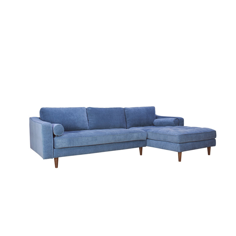Canapé modulaire Anderson Raf - bleu denim, Orienté à droite, Bleu