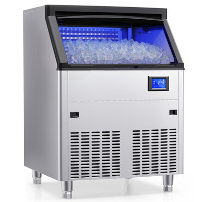 Coolake Commercial Ice Maker Machine 320lbs/24h With 120lbs Storage, Stainless Steel Under Counter Ice Machine With 8-15 Mins Ice Ready, Air Cooled Freestanding Ice Machine For Restaurant Office Garage