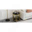 Table de bout de luxe moderne dorée 19,69 pouces pour le salon, pieds en acier inoxydable, table d'appoint ronde en verre trempé noir de 8 mm-1277830472