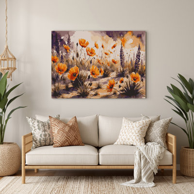 Southwestern Plants Desert Wildflower 164 Beige Metal Wall Art