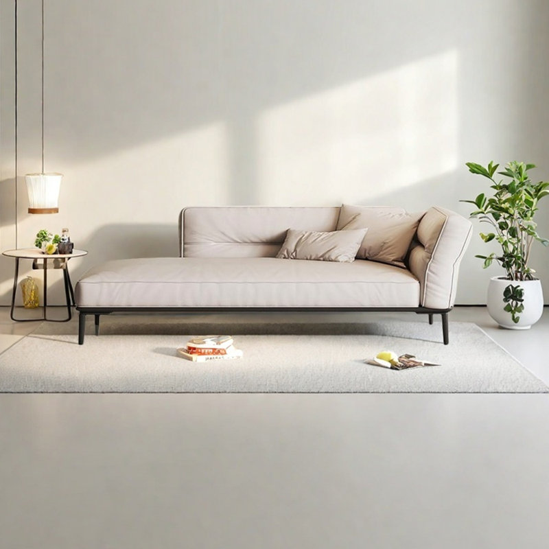 Chaise longue éponge moderne et minimaliste, Face à la droite, Beige
