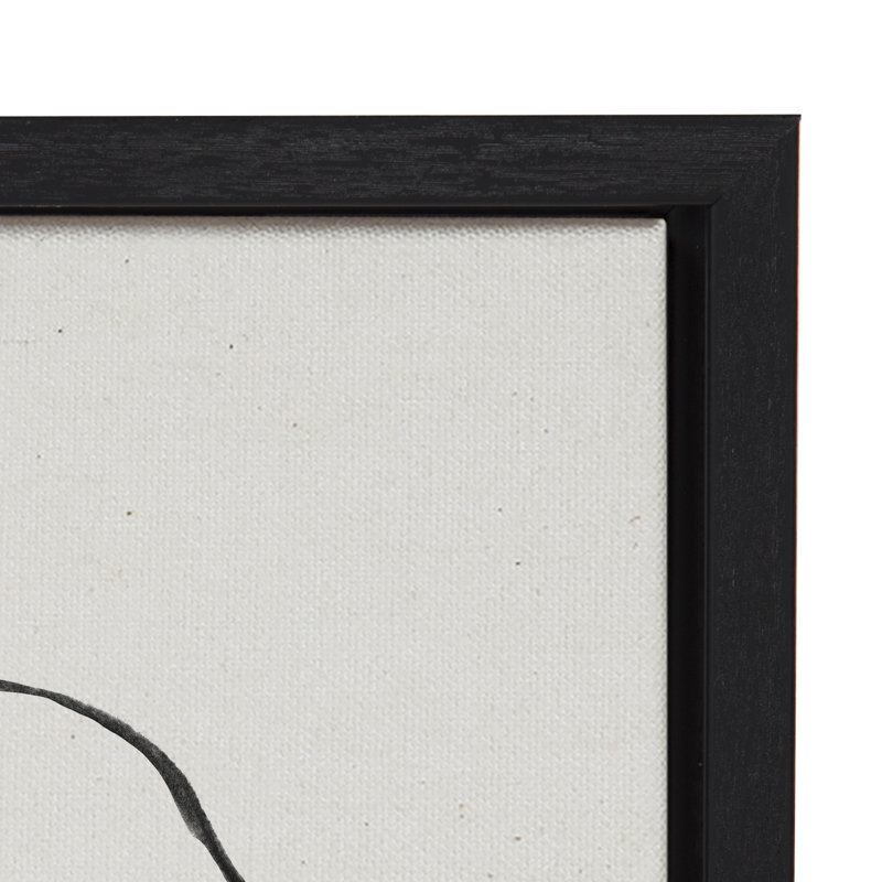 Set of 2 Black Framed Abstract Canvas Art Prints
