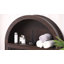 Armoire de rangement au-dessus de la toilette H 68 po, organisateur de salle de bain autoportant avec portes en verre, tablettes réglables, armoire arquée et porte-papier hygiénique