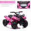 6V VTT pour enfants avec musique, 4 roues alimentées par batterie, rose-62219124