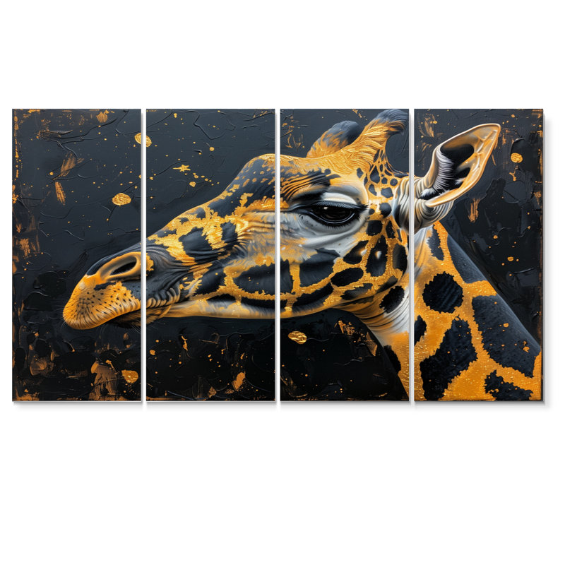 Eduarda - Ensemble d'impressions murales girafes, H 32 po x l 64 po