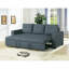 Canapé-lit convertible en polyfibre bleu gris