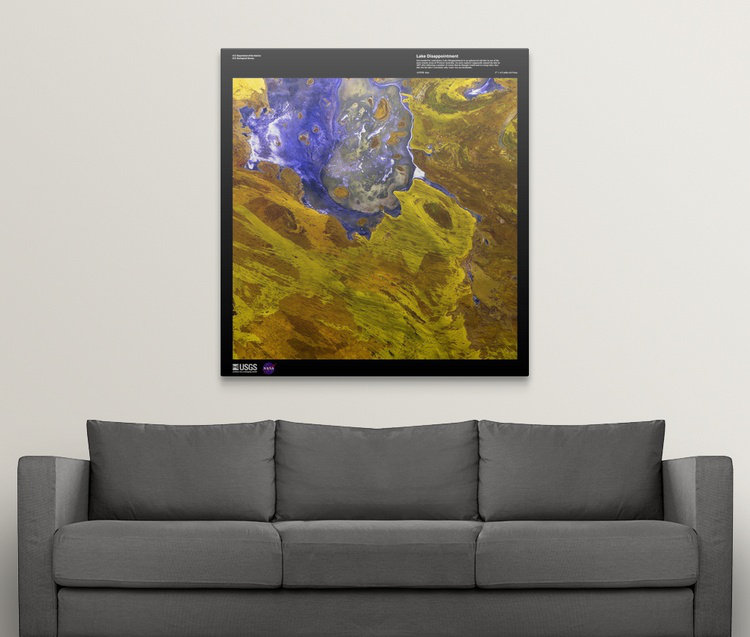 « lake disnomination-usg earth », impression, H 48 po x l 45 po x P 1,5 po, Toile