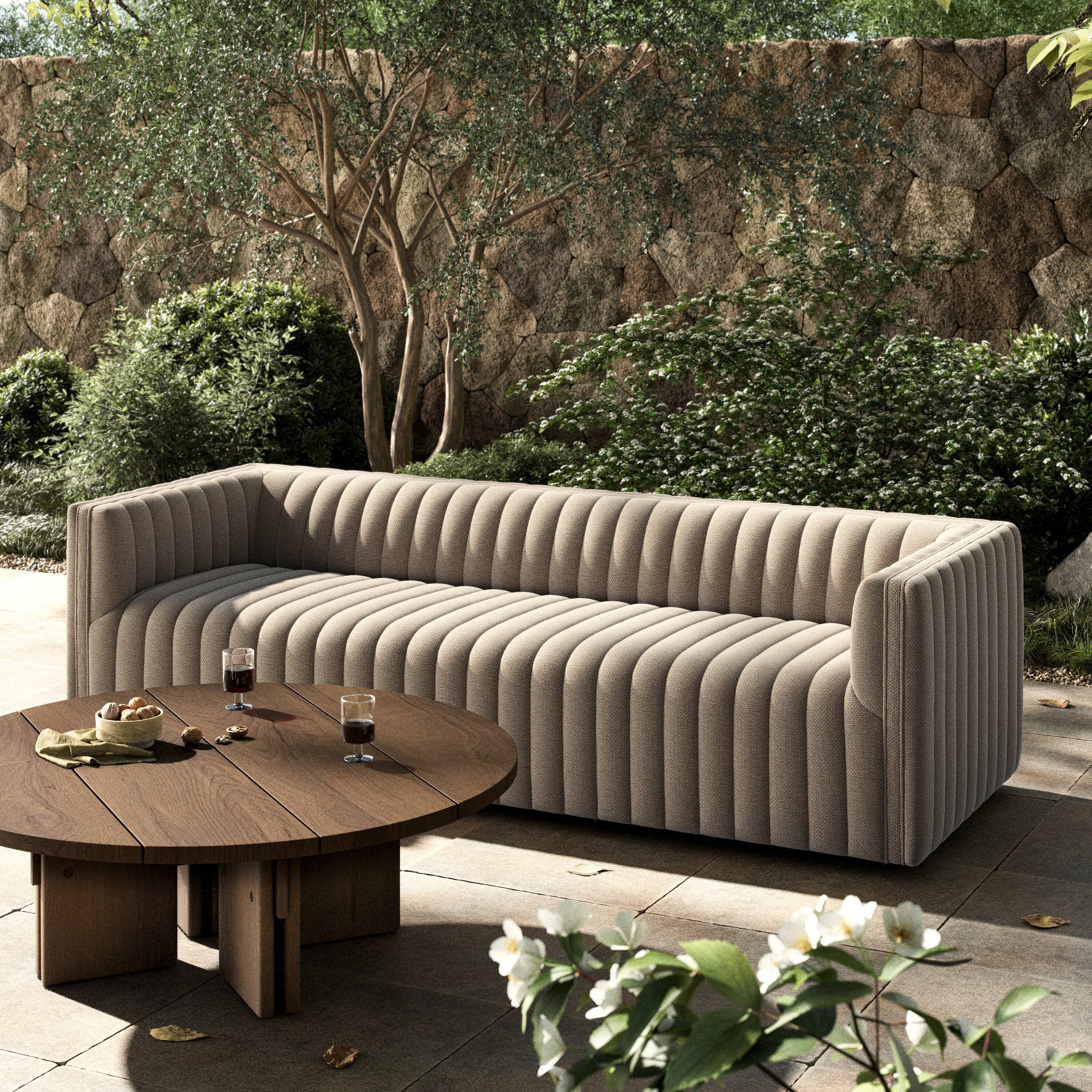 Brandt 96" Outdoor Sofa, Gray