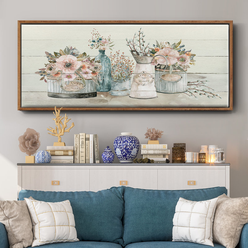 Marché aux fleurs - Toile encadrée, H 8 po x l 20 po