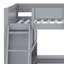 Lit mezzanine double en bois avec bureau et tablette-399196063
