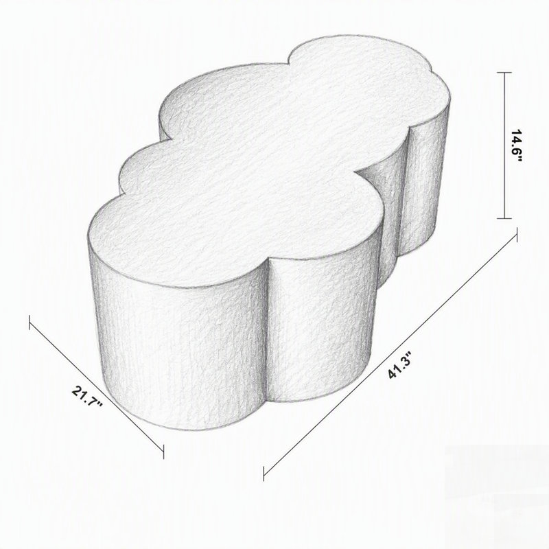 Table basse luxueuse en forme de nuage en acier inoxydable, parfaite pour un décor de salon moderne et glamour