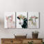 Flower Crown Sheep - ensemble de 3 reproductions d'art sur toiles tendues-532535531