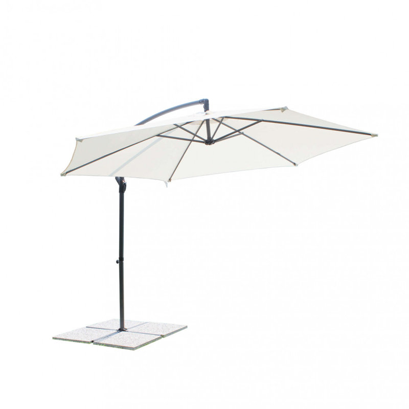 Areonia 312cm Cantilever Parasol, Black, White