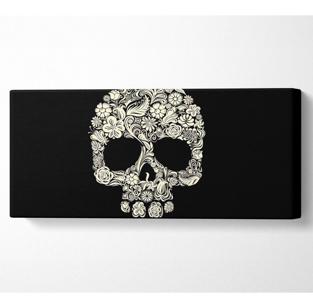 Skulls Floral - Canvas Kunstdrucke auf Leinwand