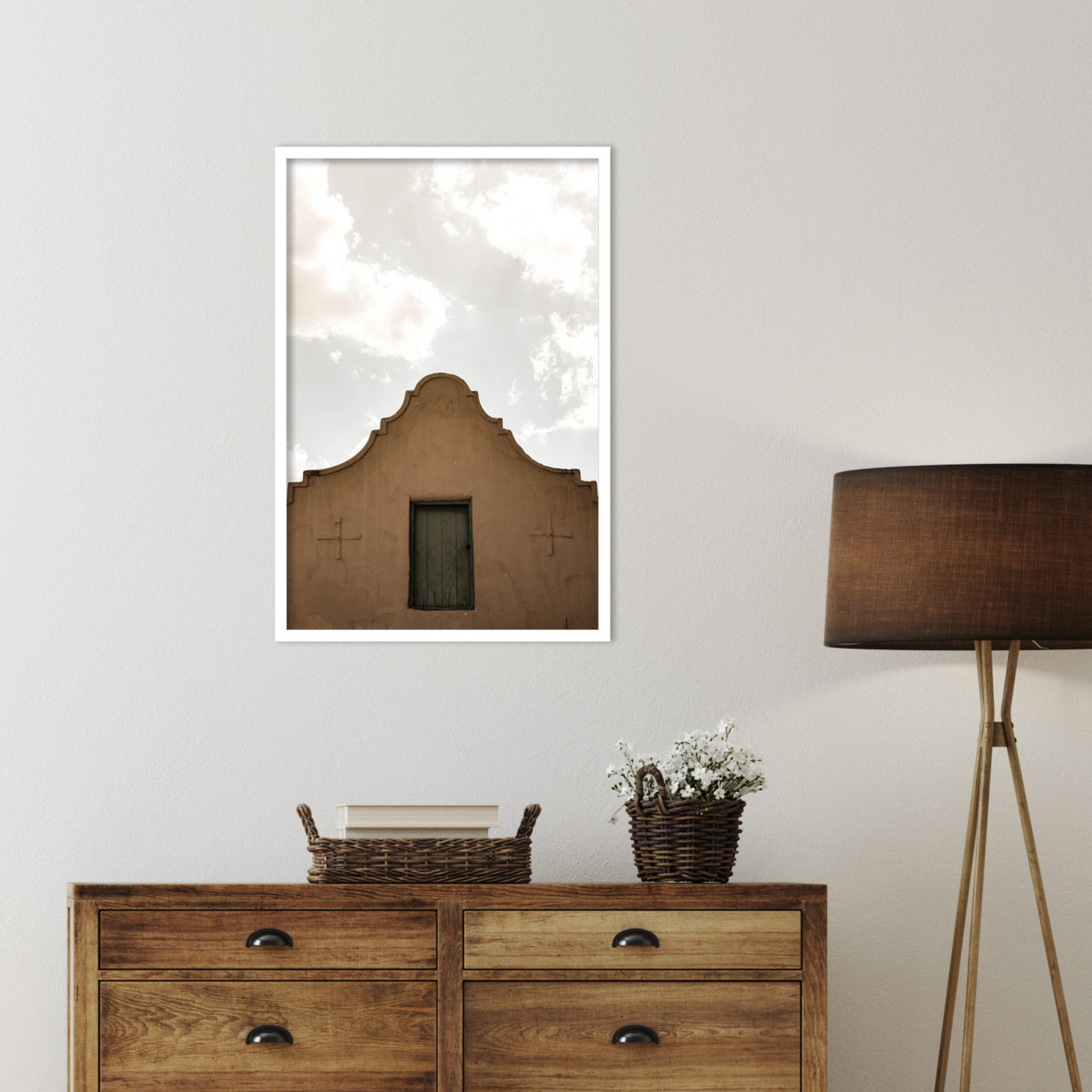 Norfork "Settlers Shelter" Print, White, 33" H x 23" W