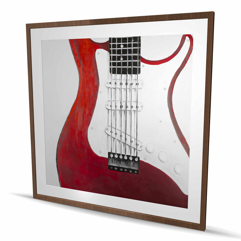 «Red Livingroom», reproduction encadrée matte - décor de guitare électrique