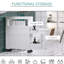 Armoire de rangement blanche avec roulettes et 2 tiroirs