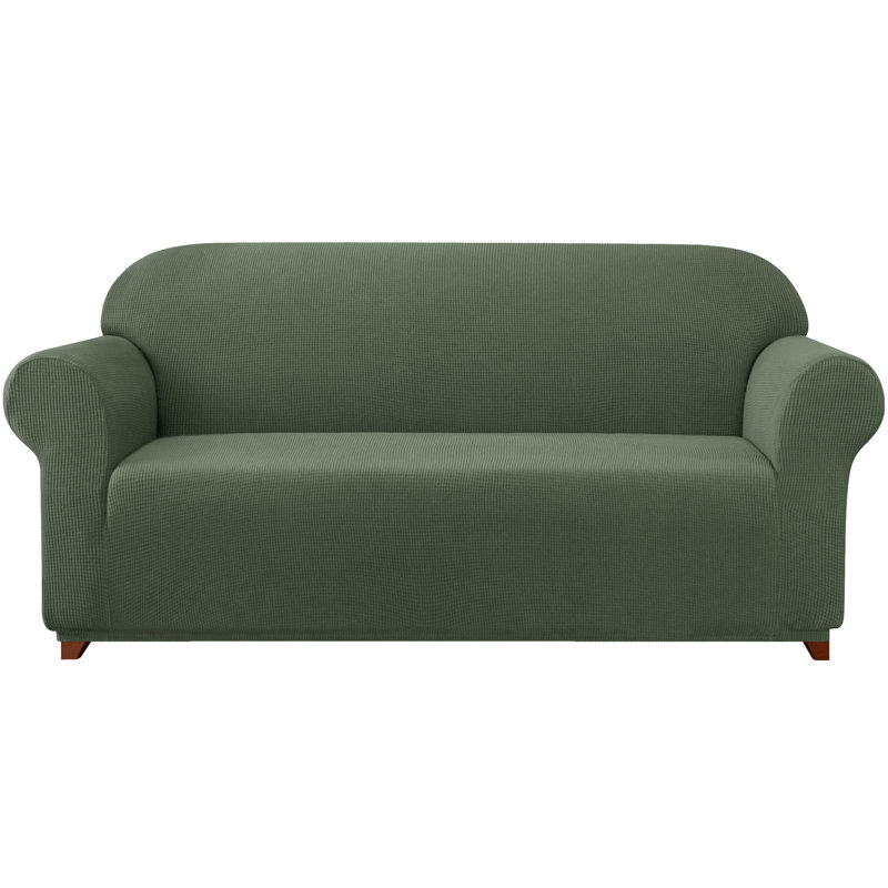 Box Cushion Loveseat Slipcover, Olive Green, 104cm H x 235cm W x 107cm D
