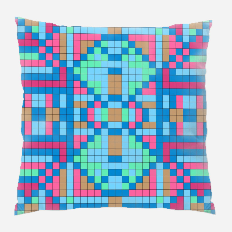 Checkerboard Geometric Microsuede Reversible Throw Pillow