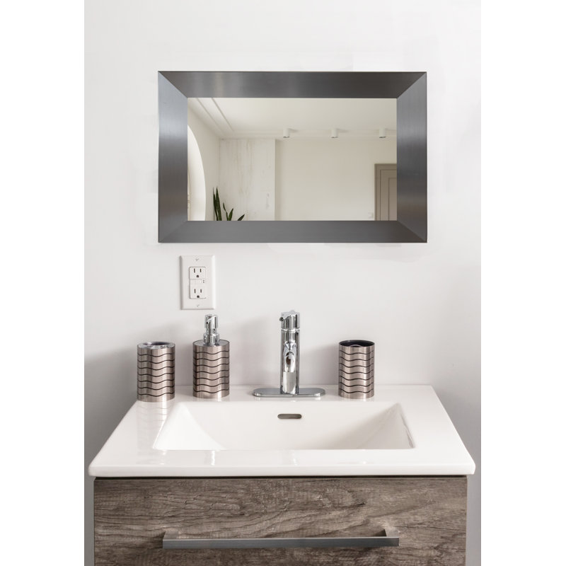 Miroir de salle de bain, 16 po x 33 po, Argent