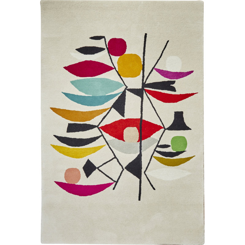 Inaluxe Cloyd Hand Tufted Wool Black/Beige Rug, Rectangle 120 x 170cm