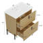 Meuble-lavabo autoportant de 30 po avec lavabo en céramique et tiroirs à extension complète-114864601