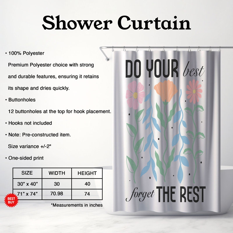 Tavores Shower Curtain, 74"H x 71"W