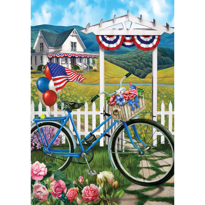 Drapeau de jardin patriotique vélo d'été