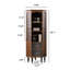 Grande armoire de coin en bois massif 68,11 "de style rétro avec grande porte en verre