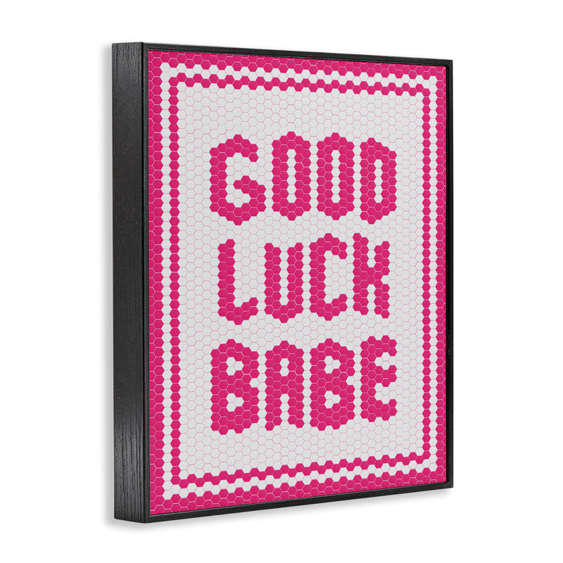 Giclée encadrée Mosaic Good Luck Babe, H 14 po x l 11 po, Giclée encadrée noir minuit
