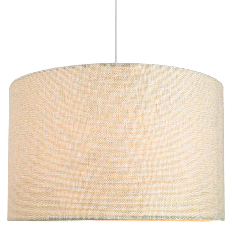 30cm Linen Drum Lamp Shade, Cream, 22cm H x 35cm W x 35cm D
