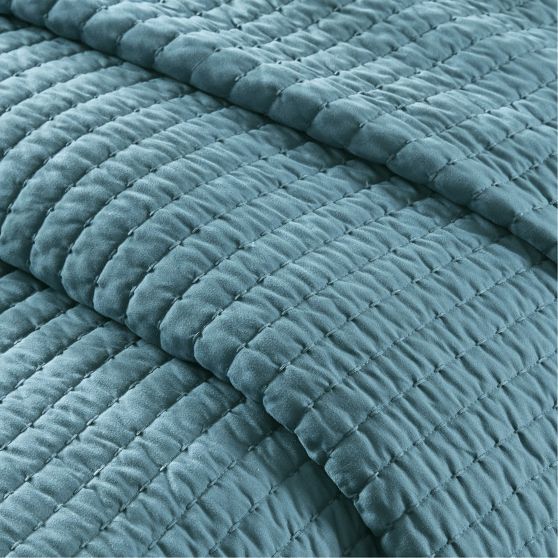 Couette réversible bleu sarcelle pour lit simple/simple XL - Microfibre, rembourrage 90 % coton, pour une literie réversible avec surpiqûres, fraîcheur longue durée