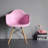 Herculaneum Plastic Chair with Arms and Wooden Legs-83487641