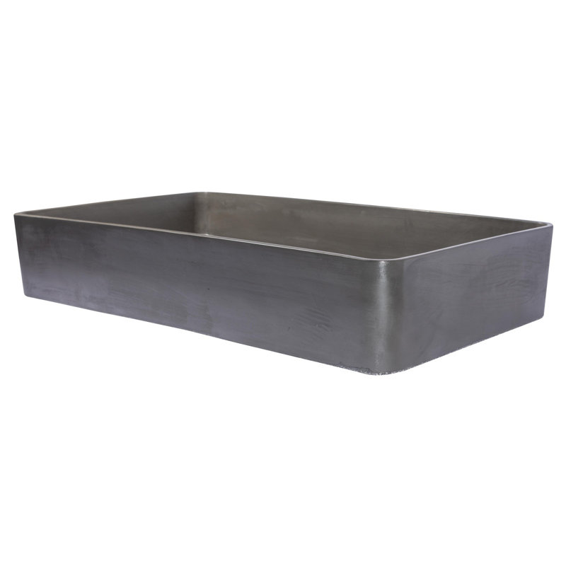 Eden Bath 14'' Concrete Rectangular Bathroom Sink, Charcoal