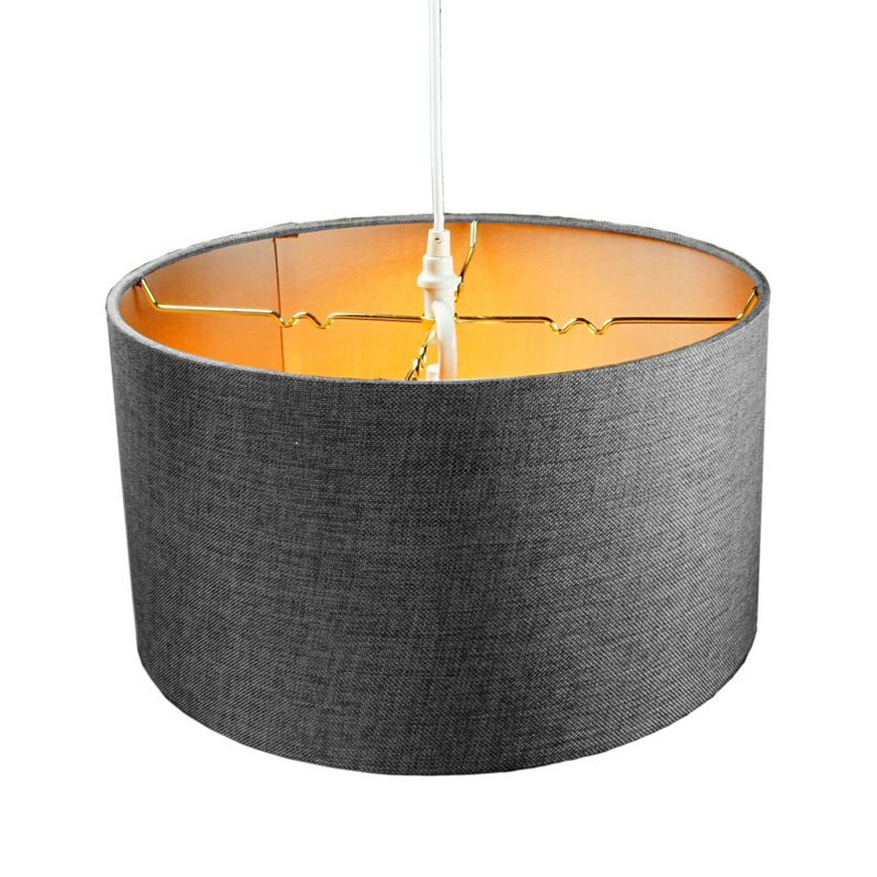 Luminaire suspendu cylindrique à 1 lumière Omosee, Gris granite