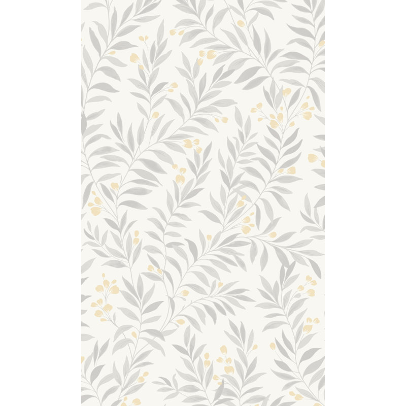 Rouleau de papier peint à imprimé tropical vert L 33 pi x l 21 po Green Minimalist, Gris