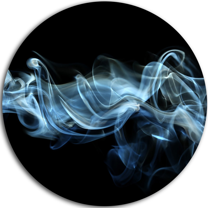 «Blue Smoke in Black», impression sur métal, H 23 po x l 23 po x P 1 po