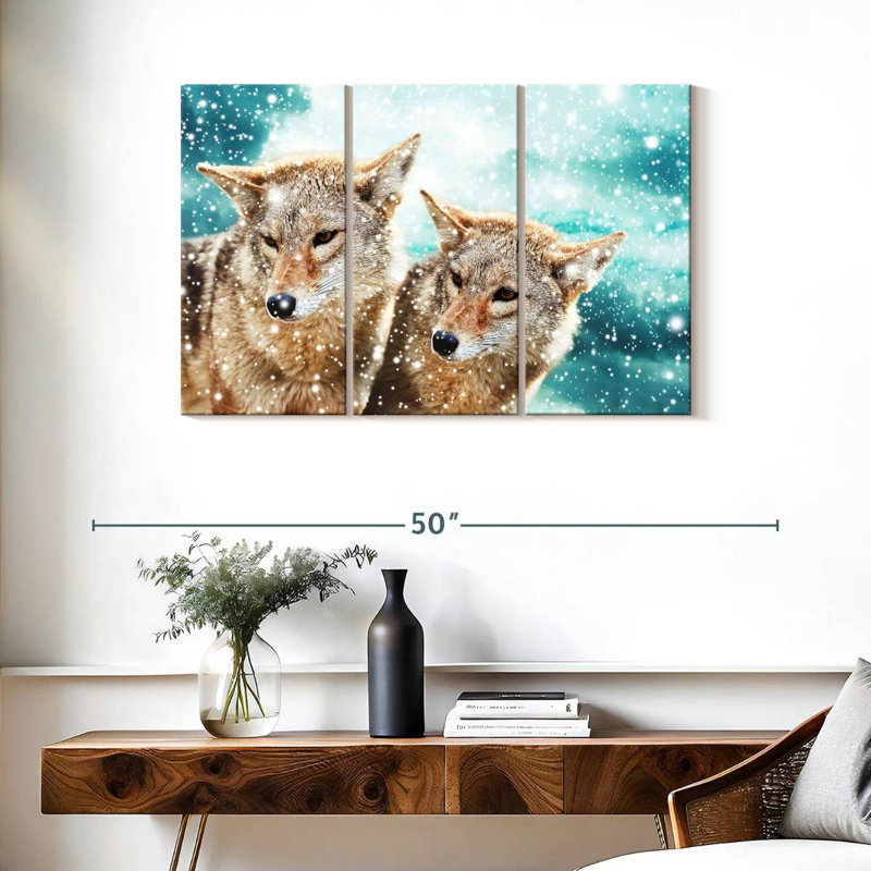 Brampt Coyote Pair, 24" H x 38" W