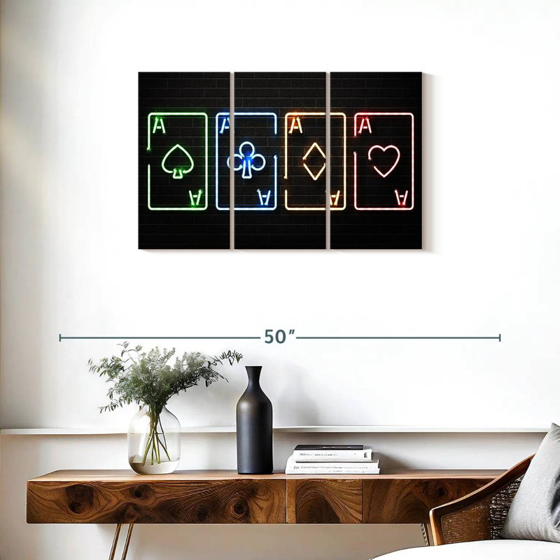Reproduction d'art sur toile néon, H 20 po x l 33 po x P 1,25 po