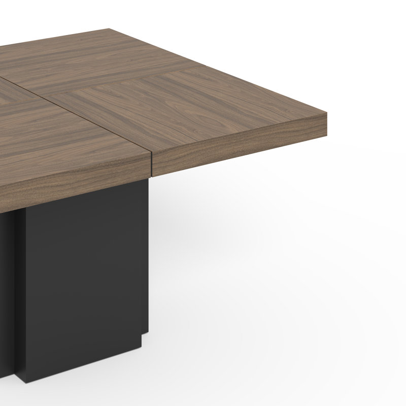 Dion Dining Table, 30" H x 51" W x 51" D, Brown/Black 