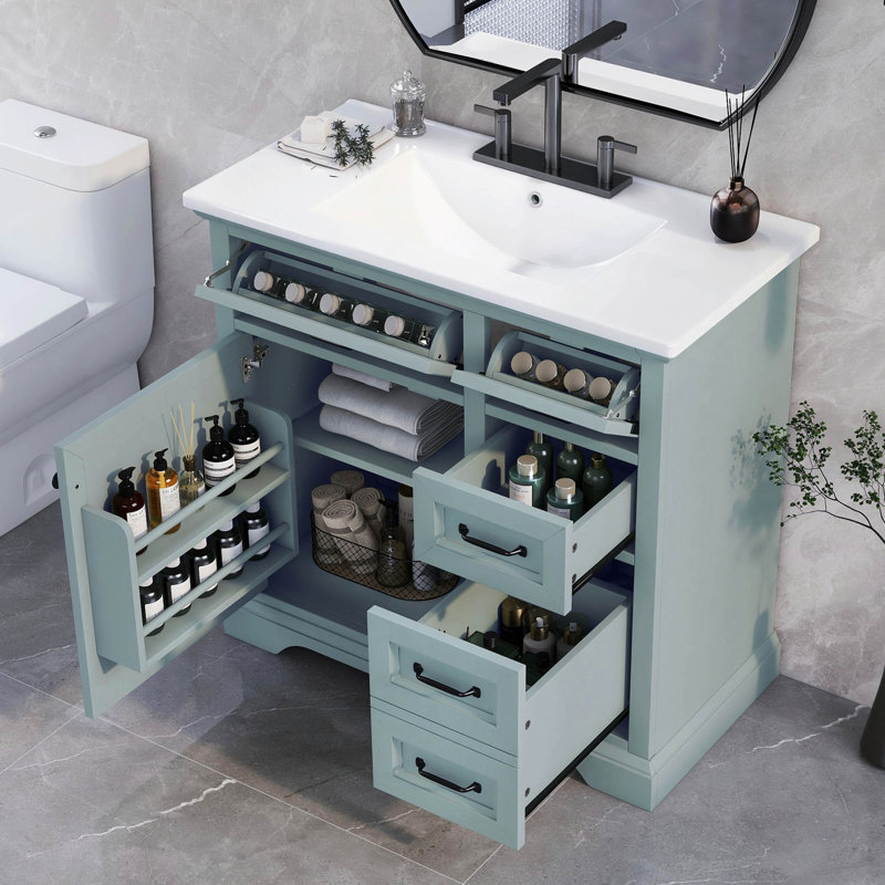 36'' Bathroom Vanity Base Only, Grey
