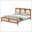 Lit plateforme en bois avec tête et pied de lit en rotin-126553910-126553913