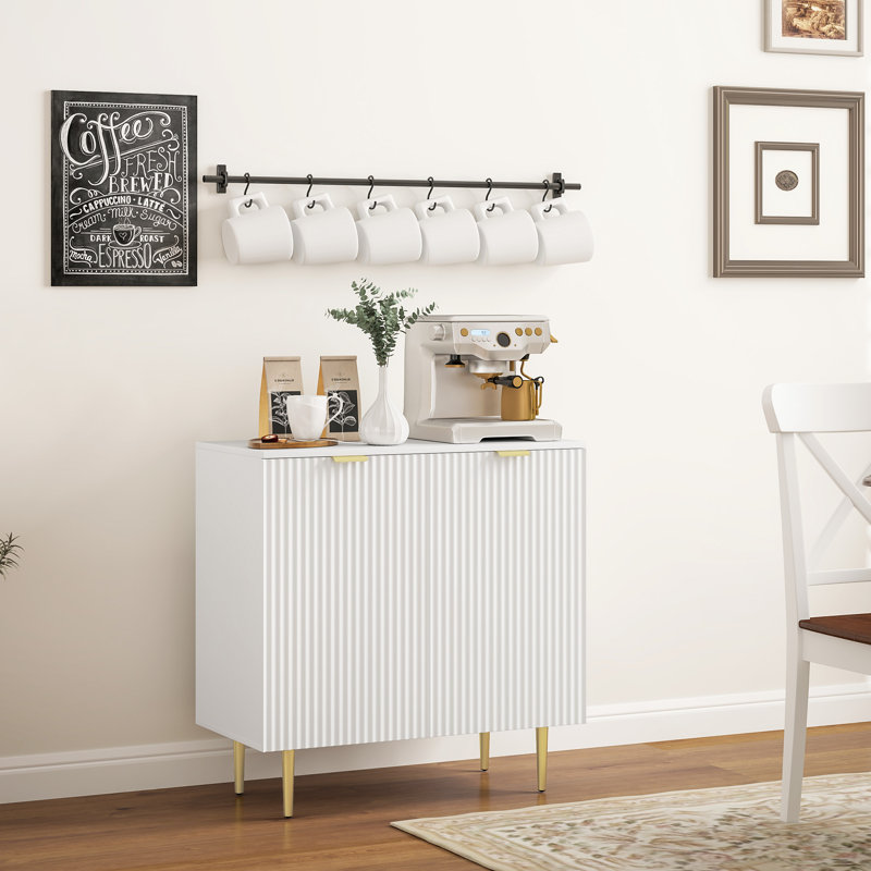 Buffet avec tablettes réglables, blanc