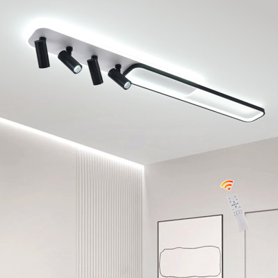 Elysian Dimmable Metal Rectangle LED Flush Mount with Remote